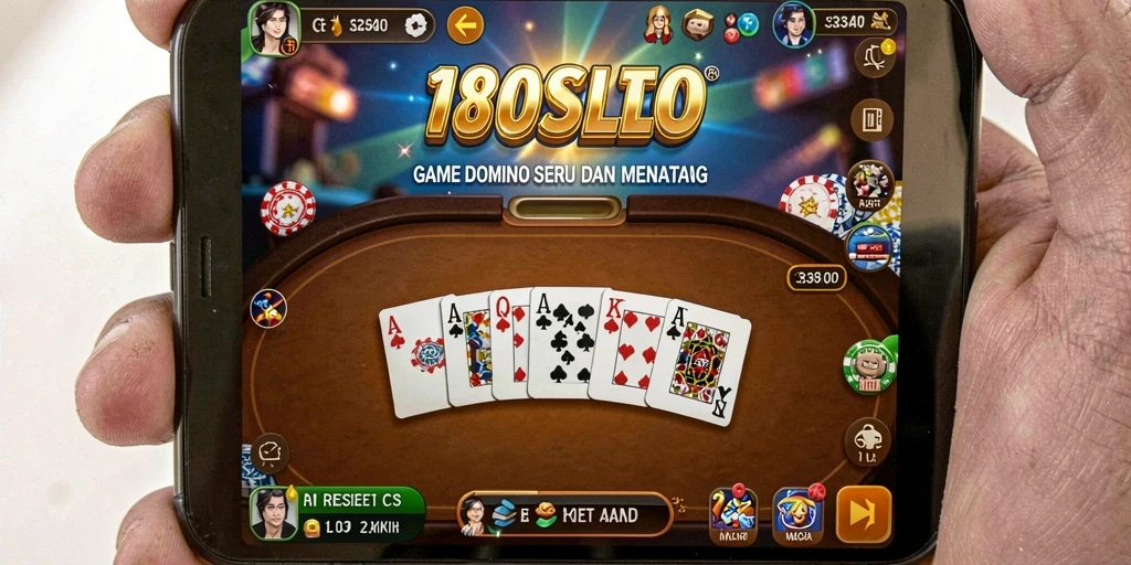 Screenshot utama 180SLOT menunjukkan gameplay Domino yang seru.