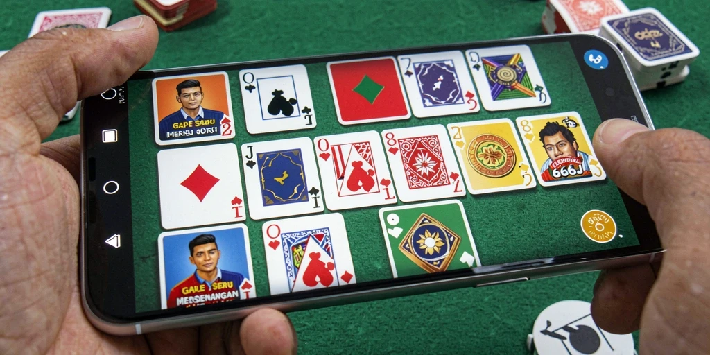 Tampilan gameplay seru di 666J saat bermain gaple.