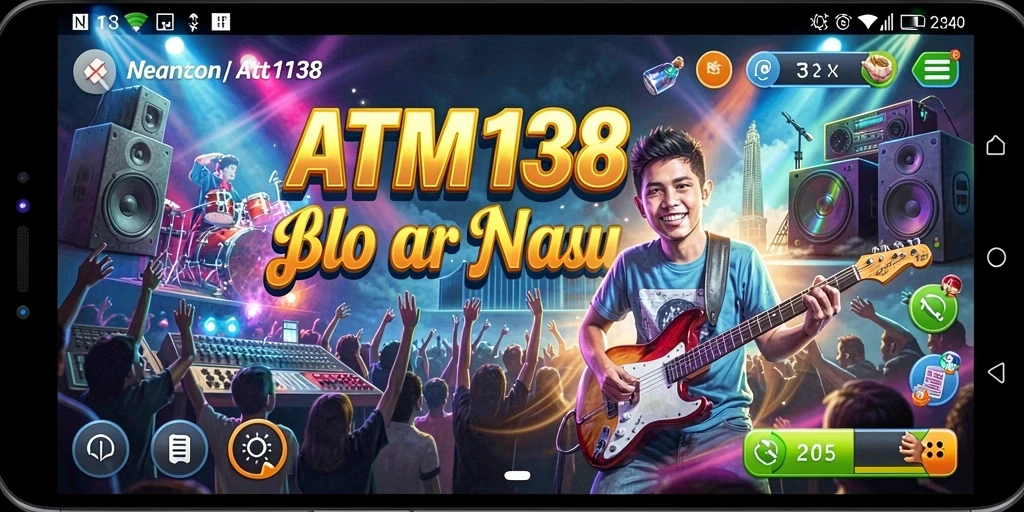 Screenshot dari gameplay ATM138 menunjukkan keseruan bermain musik.