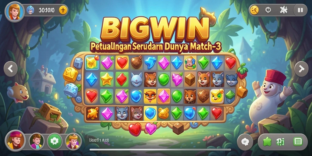 Screenshot gameplay BIGWIN menampilkan kombinasi warna yang menakjubkan.