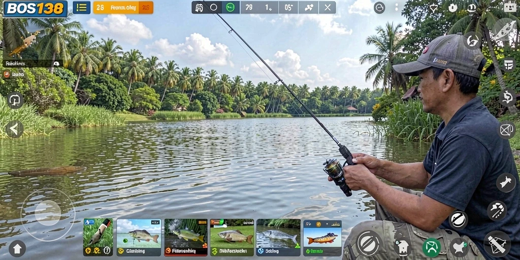 Screenshot gameplay BOS138 yang menampilkan pengalaman memancing yang mendebarkan.