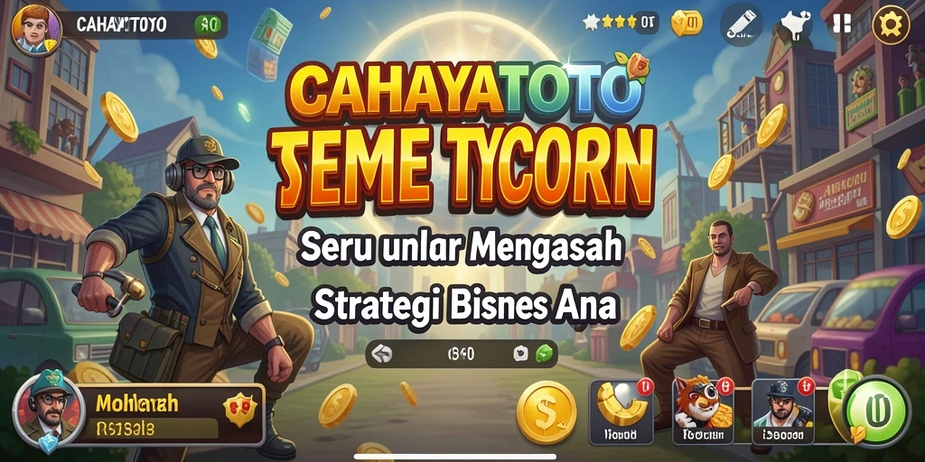 Tampilan gameplay seru dalam CAHAYATOTO dengan berbagai strategi bisnis.