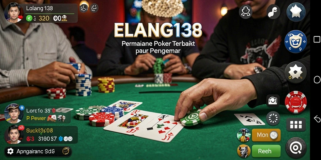 Tampilan gameplay ELANG138 dengan grafis poker yang menakjubkan.