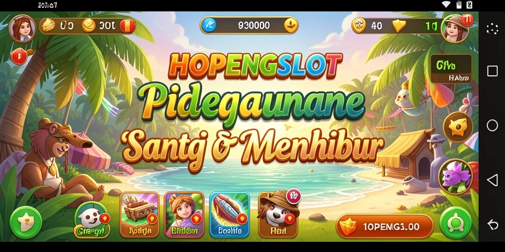 Screenshot utama HOPENGSLOT menampilkan mesin slot yang berwarna-warni.