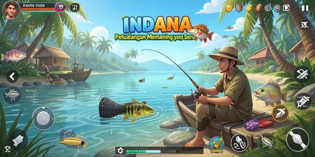 Tampilan menarik dari gameplay <strong>INDAAA</strong> yang menyajikan pengalaman memancing.