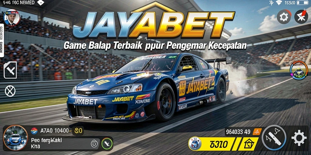 Tampilan gameplay seru saat balapan di JAYABET dengan kendaraan kustom.