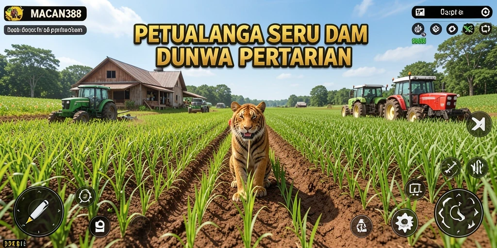 Tampilan gameplay menarik dari <strong>MACAN388</strong> dengan lahan pertanian yang luas.
