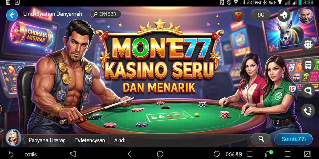 Screenshot gameplay MONTE77 menampilkan suasana permainan Kasino yang mendebarkan.
