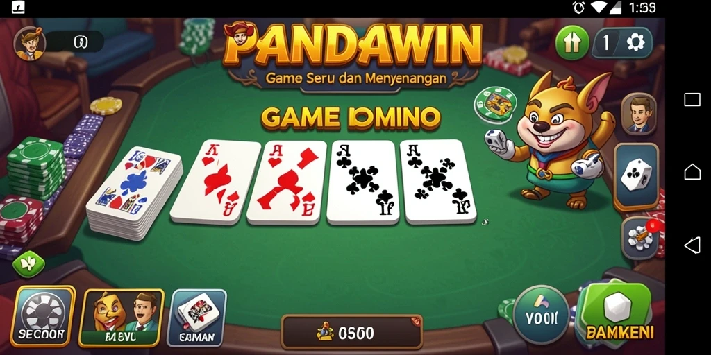 Screenshot gameplay PANDAWIN menunjukkan serunya bermain Domino.