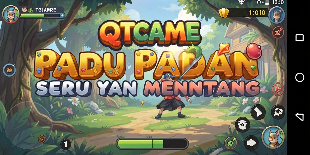 Tampilan screenshot gameplay QTGAME dengan kombinasi warna menarik.