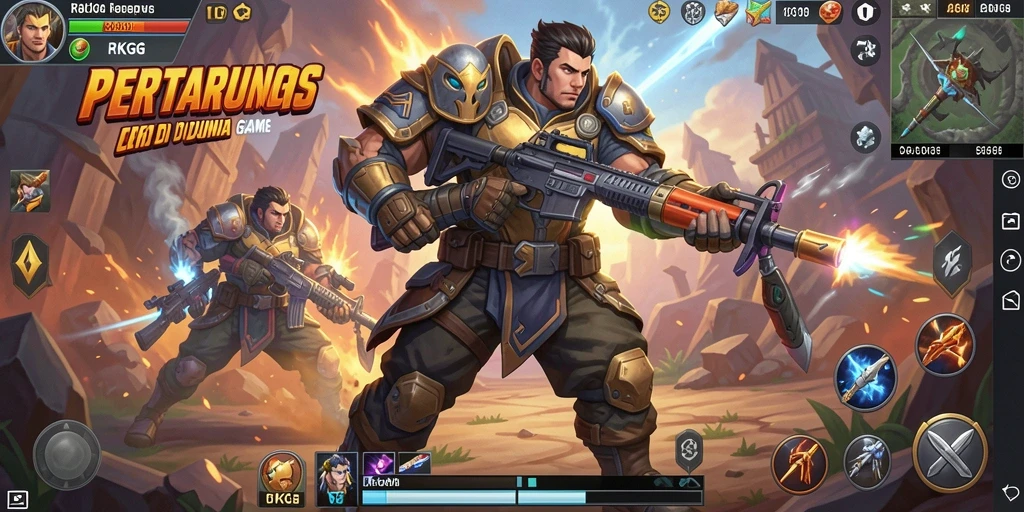 Tampilan gameplay RKGG dengan adu karakter Fighting yang menegangkan.