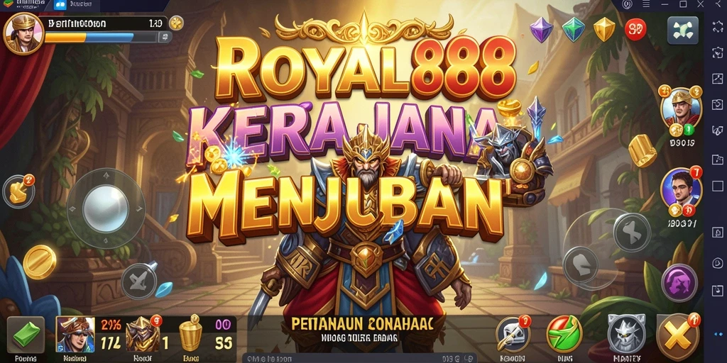 Tampilan dinamis menara dalam gameplay Tower Defense ROYAL88.