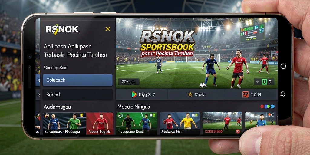 Tampilan antarmuka aplikasi RSNOK untuk taruhan olahraga.