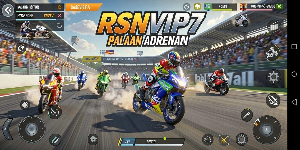 Gameplay RSNVIP7 yang menegangkan saat balapan motor.