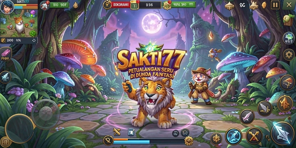 Screenshot utama SAKTI77 menampilkan aksi seru dalam petualangan fantastis.