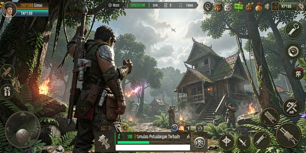 Screenshot gameplay TKP188 yang menampilkan dunia simulasi yang menakjubkan.